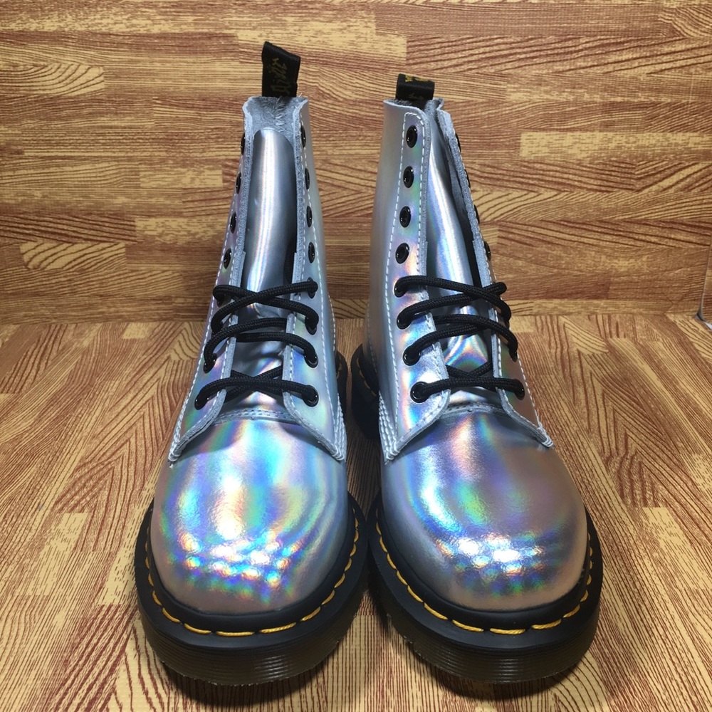 Dr Marten Pascal Ankle Combat Boot Metallic Silver - Picture 5 of 8